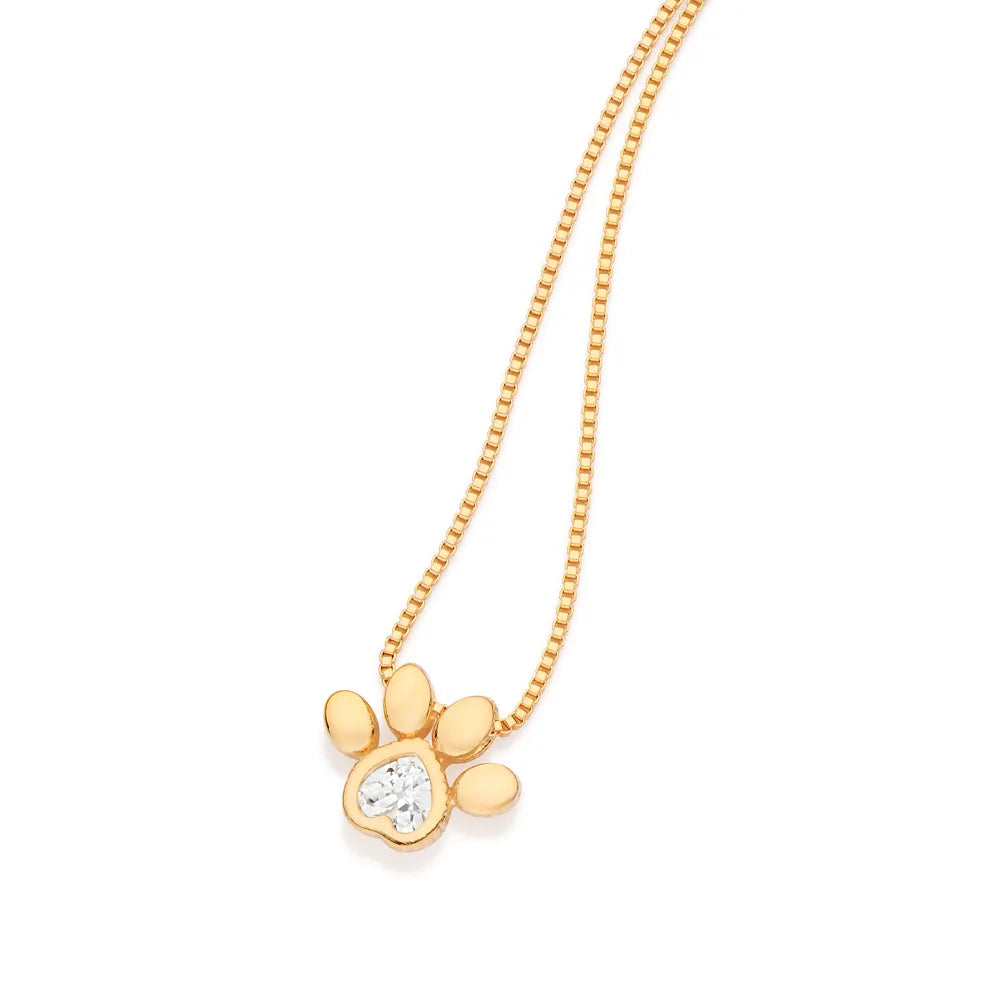 GARGANTILHA COM PINGENTE PATA DE PET BANHADO A OURO 18K COM ZIRCÔNIA - TAM.50 5325185006