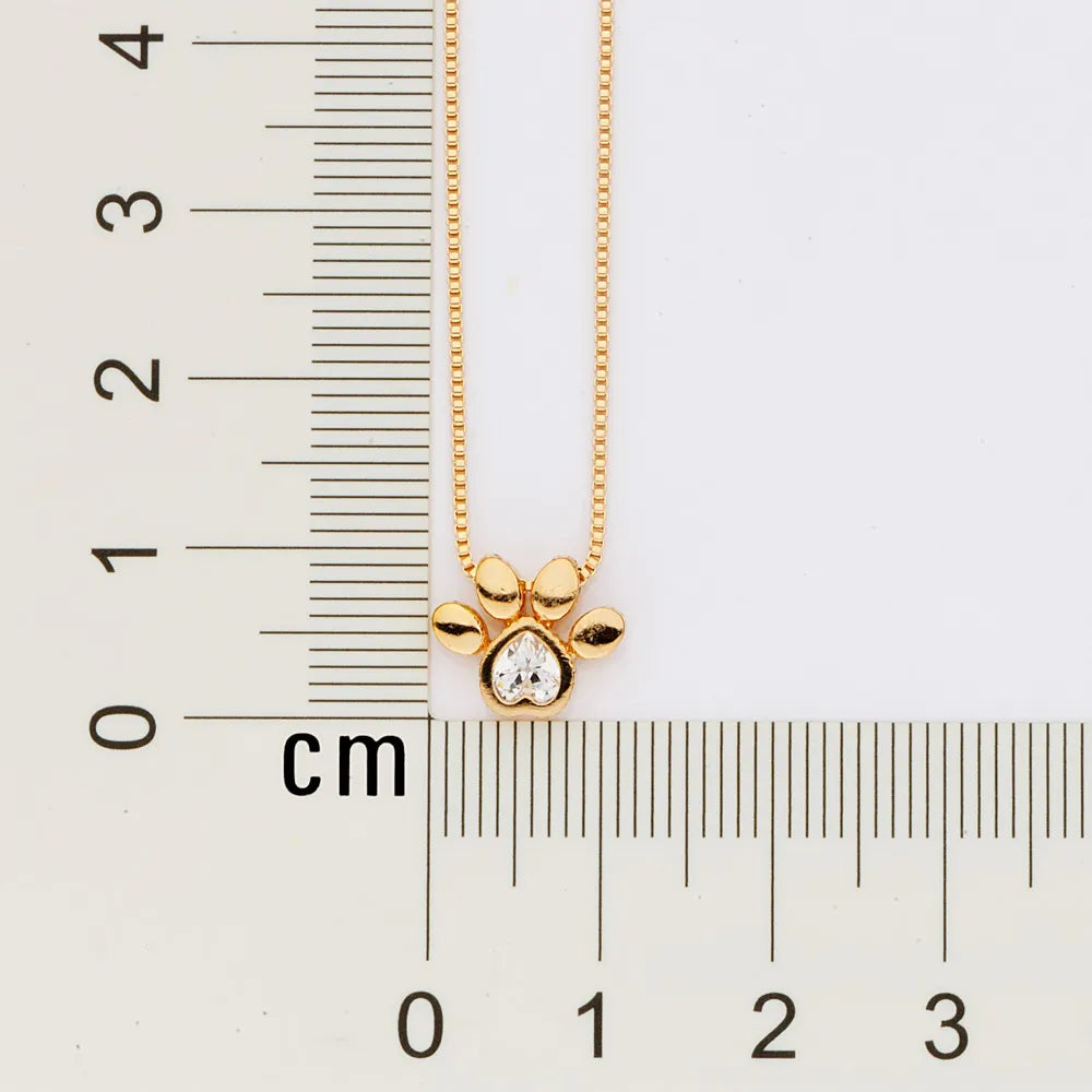GARGANTILHA COM PINGENTE PATA DE PET BANHADO A OURO 18K COM ZIRCÔNIA - TAM.50 5325185006
