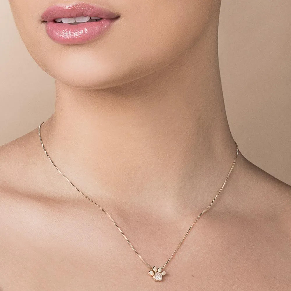 GARGANTILHA COM PINGENTE PATA DE PET BANHADO A OURO 18K COM ZIRCÔNIA - TAM.50 5325185006