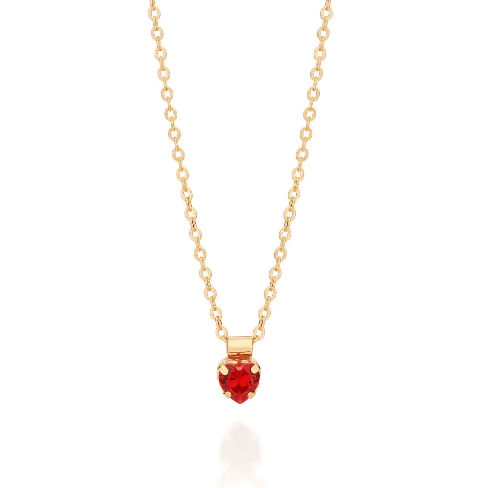 GARGANTILHA CORAÇÃO BANHADA A OURO 18K COM CRISTAL - TAM.50 5324275033