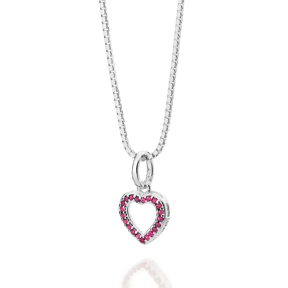 PINGENTE CORAÇÃO DE PRATA 925 COM ZIRCÔNIAS - TAM.ÚNICO 8401830037