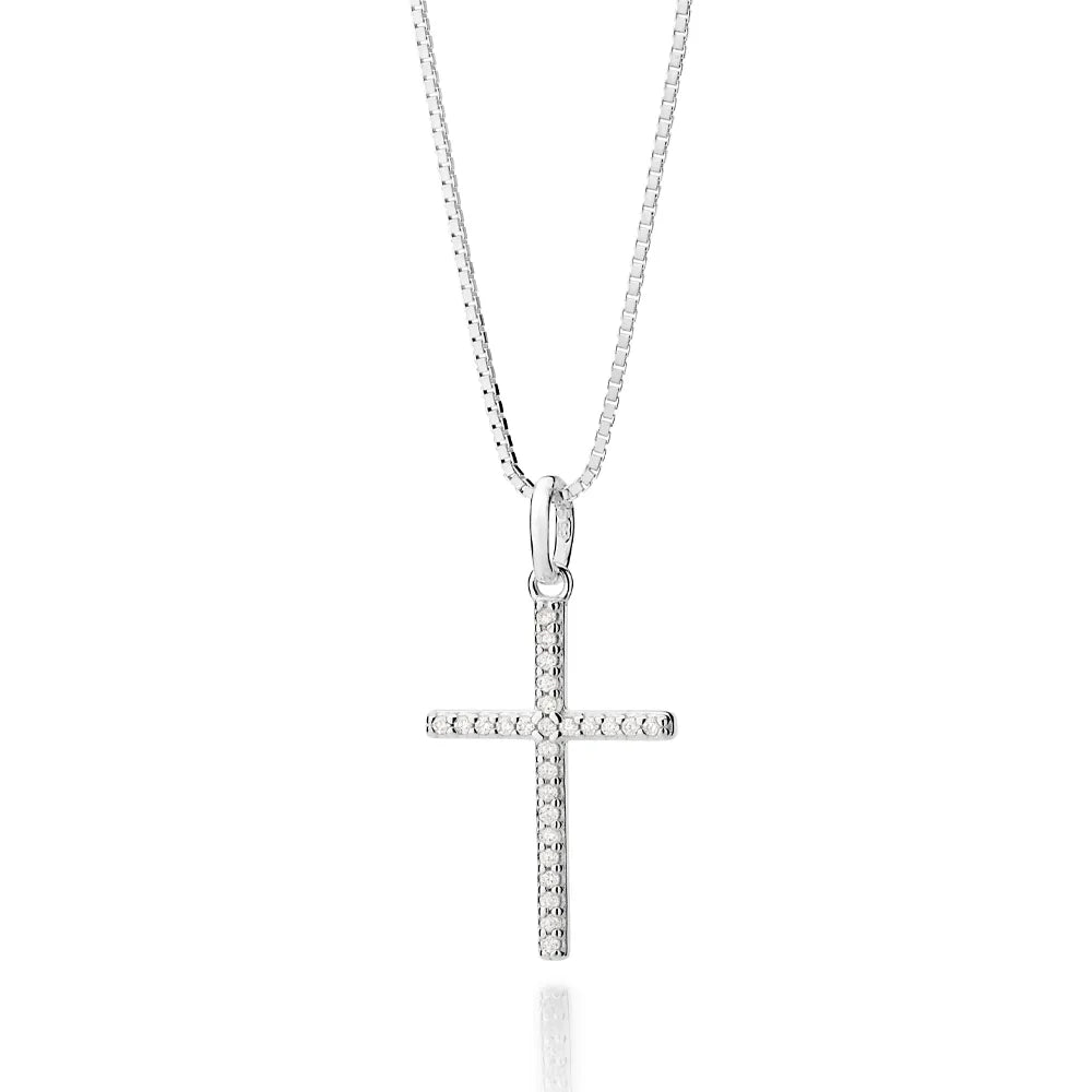 PINGENTE CRUZ DE PRATA 925 COM ZIRCÔNIAS - TAM.ÚNICO 8401990006