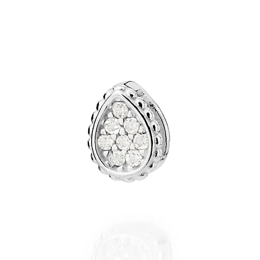 PINGENTE GOTA DE PRATA MACIÇA 925 COM ZIRCÔNIAS - TAM.ÚNICO 8402090006