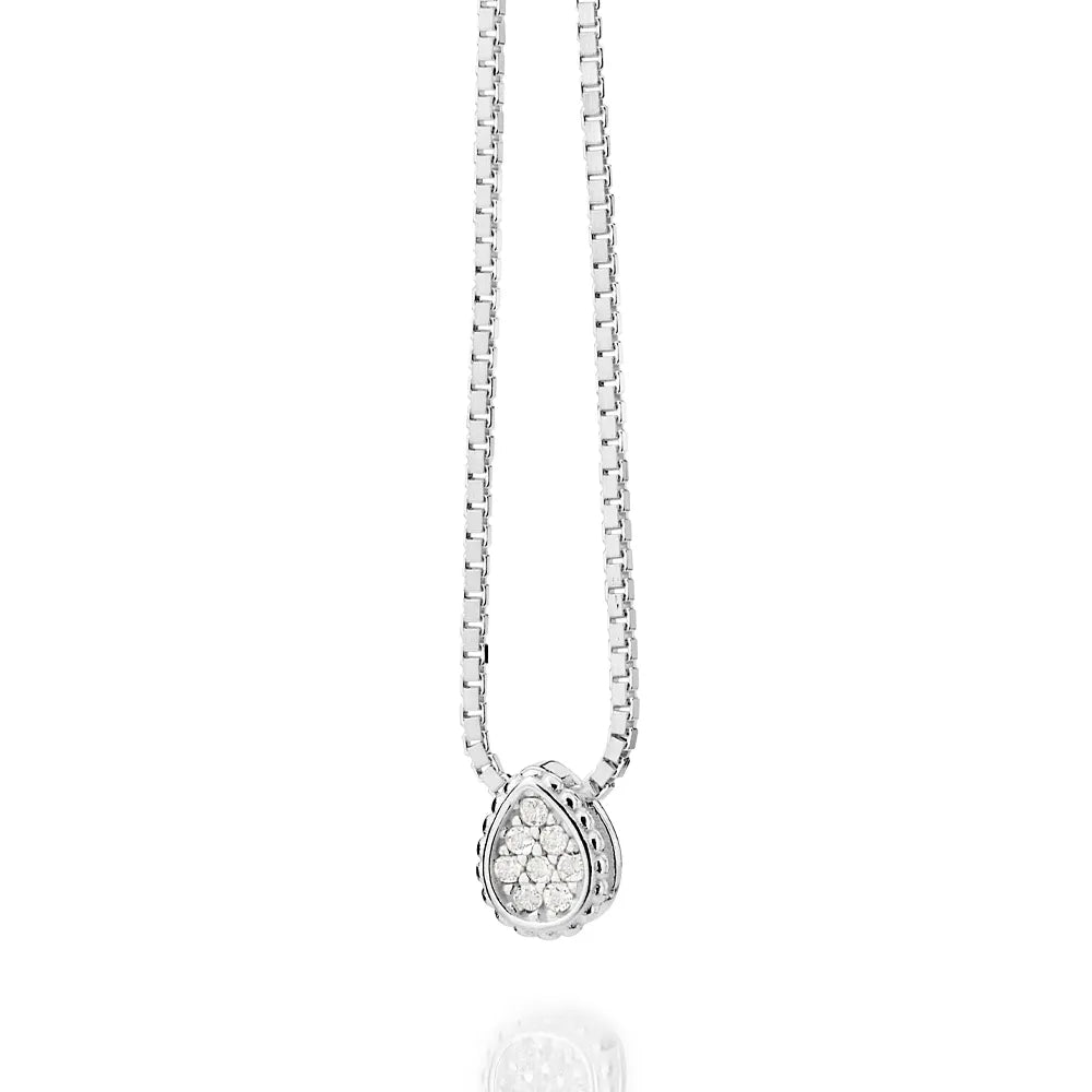 PINGENTE GOTA DE PRATA MACIÇA 925 COM ZIRCÔNIAS - TAM.ÚNICO 8402090006