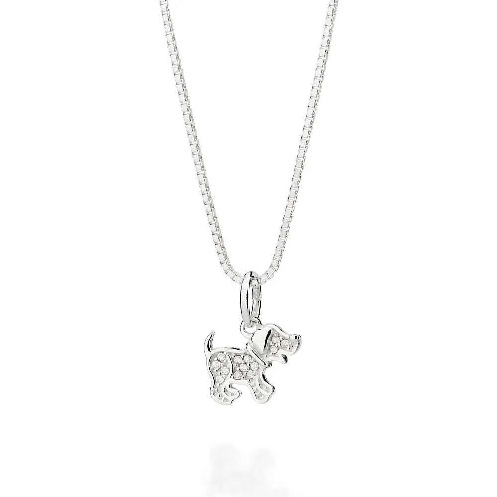 PINGENTE FORMATO CACHORRO DE PRATA 925 COM ZIRCÔNIAS - TAM.ÚNICO 8401150006