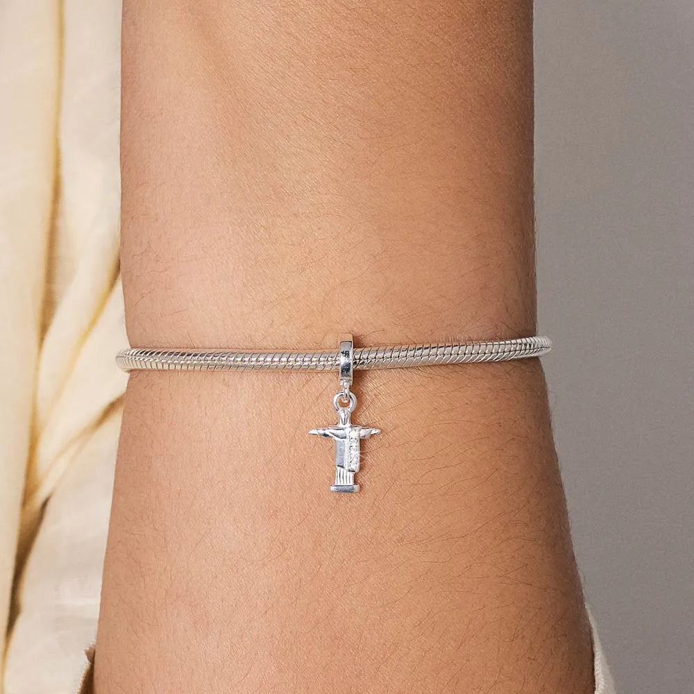 BERLOQUE CRISTO REDENTOR DE PRATA 925 COM ZIRCÔNIAS - TAM.ÚNICO 8401240006
