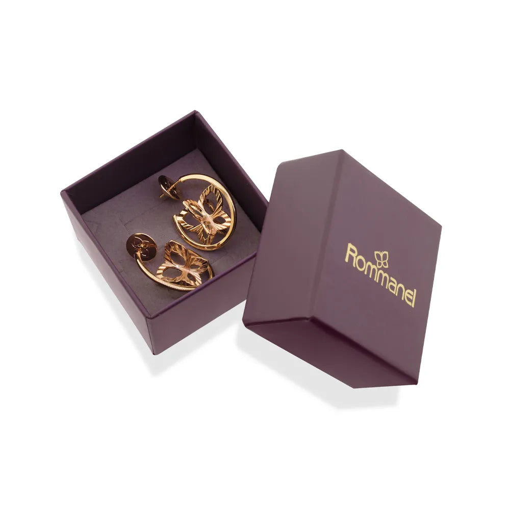 BRINCO ARGOLA COM BORBOLETA BANHADO A OURO 18K - TAM.ÚNICO 5274410000