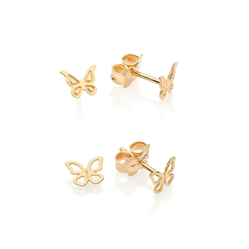 KIT BRINCO BORBOLETAS BANHADO A OURO 18K - TAM.ÚNICO 5273670000
