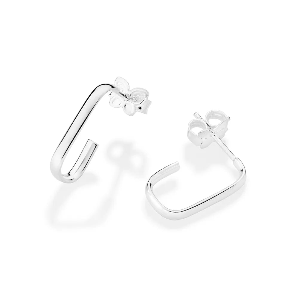 BRINCO ARGOLA RETANGULAR DE PRATA MACIÇA 925 - TAM.ÚNICO 8202390000