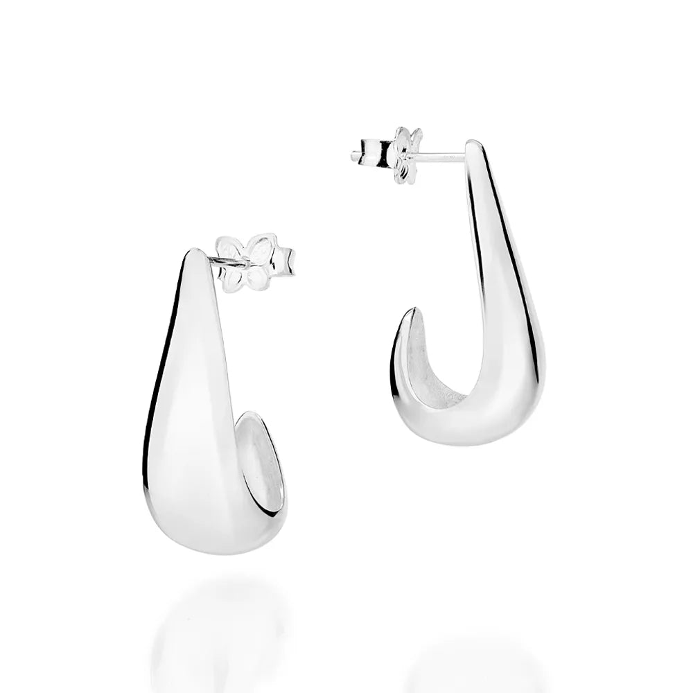BRINCO ARGOLA GOTA DE PRATA 925 - TAM.ÚNICO 8202340000 med 2,4 cm x 1,0 cm