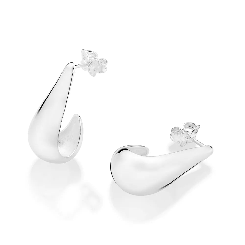 BRINCO ARGOLA GOTA DE PRATA 925 - TAM.ÚNICO 8202340000 med 2,4 cm x 1,0 cm