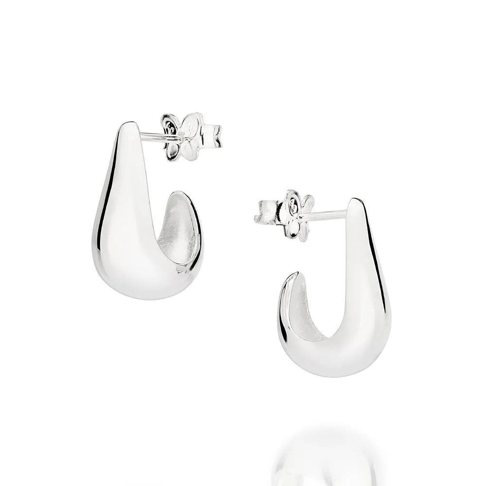 BRINCO ARGOLA GOTA DE PRATA 925 - TAM.ÚNICO 8202330000 - med 1,6 cm x 1,0 cm