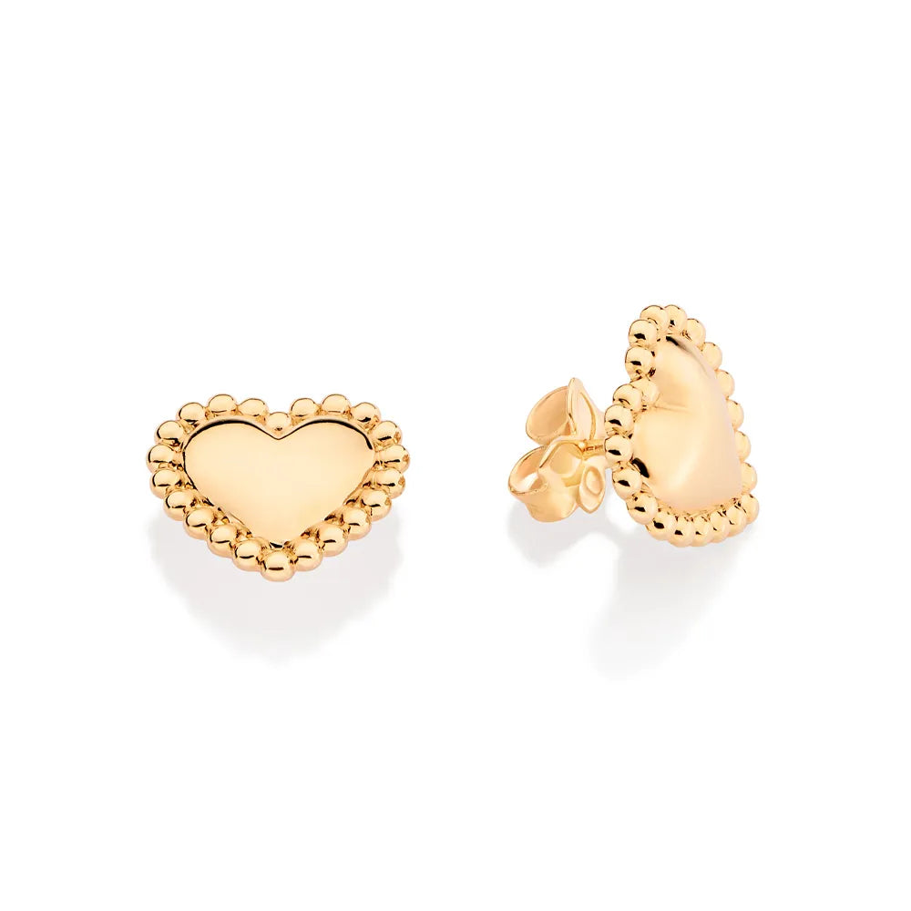 BRINCO CORAÇÃO COM ESFERAS BANHADO A OURO 18K - TAM.ÚNICO 5274750000