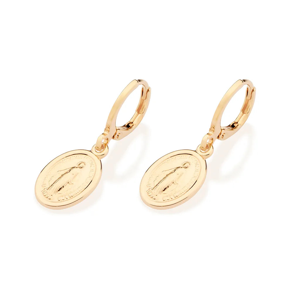 BRINCO ARGOLA NOSSA SENHORA DAS GRAÇAS BANHADO A OURO 18K - TAM.ÚNICO 5274640094