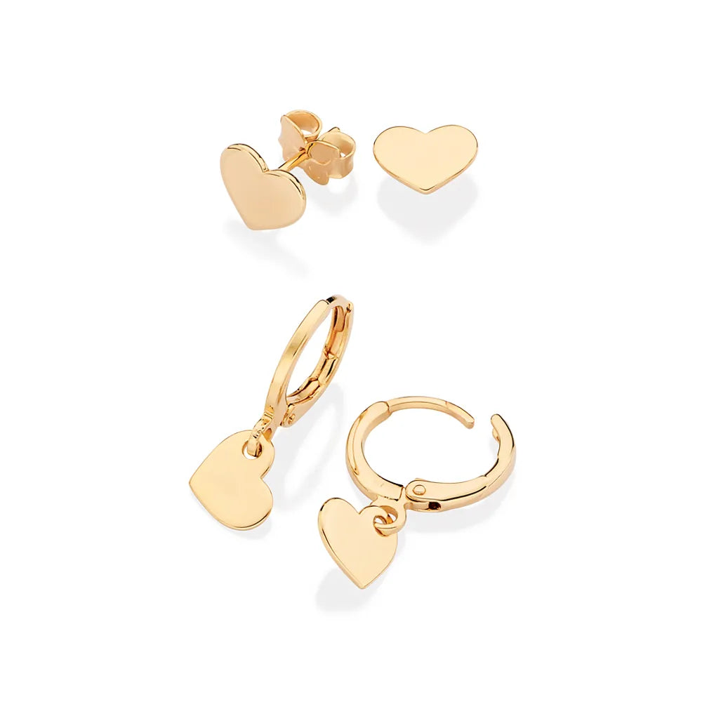 KIT BRINCO CORAÇÃO BANHADO A OURO 18K - TAM.ÚNICO 5274620000